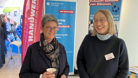 Regina Ziesche, Regionalvertretung der Handwerkskammer Halle mit Gesch&auml;ftsf&uuml;hrerin des Kolping Berufsbildungswerkes Hettstedt